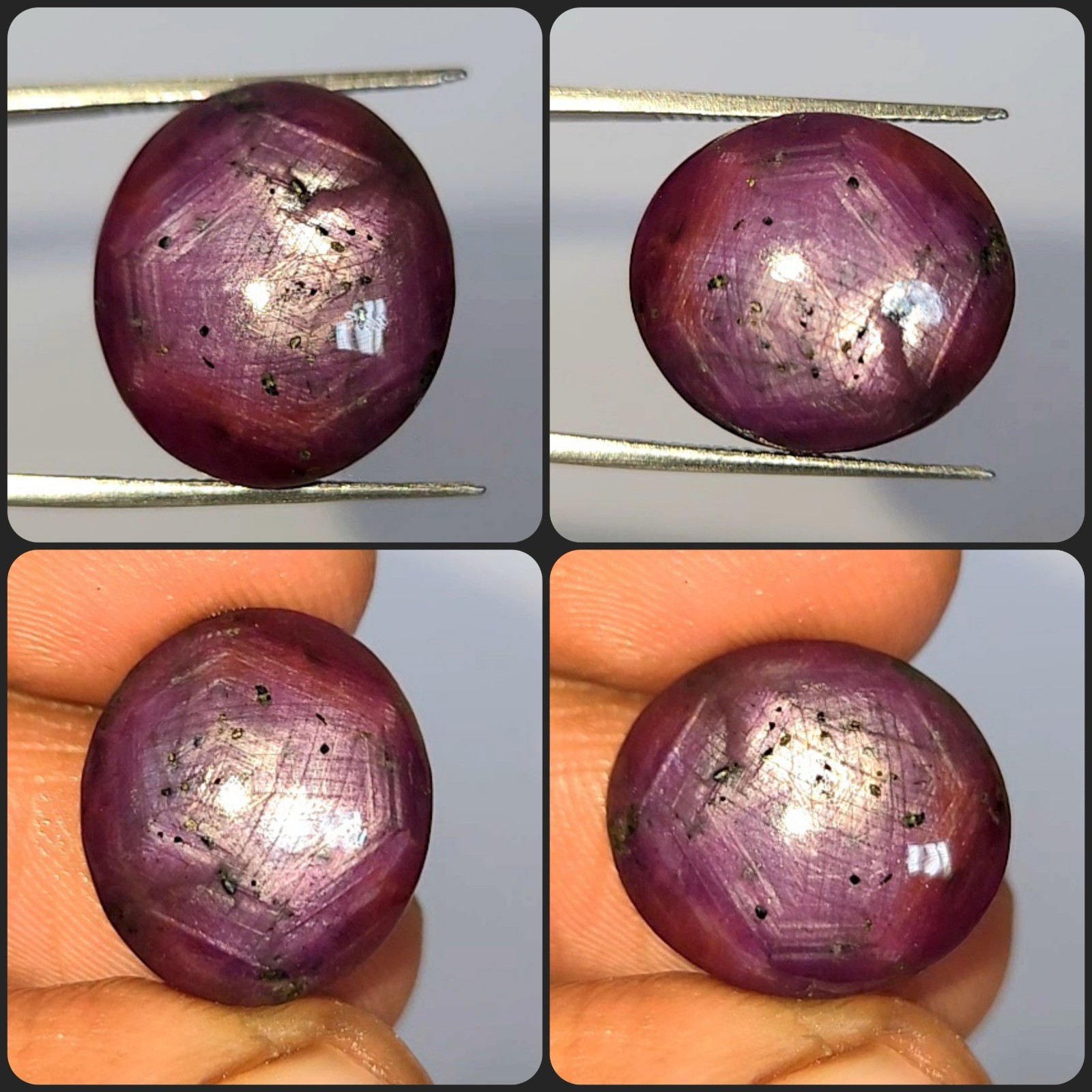 Natural Star Ruby Cabochon 22.65 ct Red Oval untreated loose gemstone