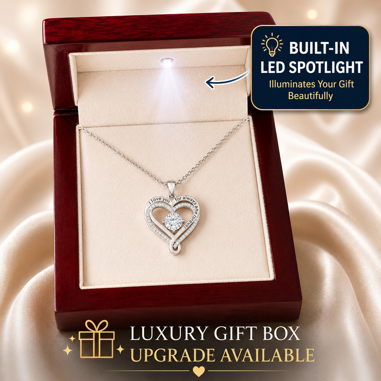 To My Wife Love You Always Heart Necklace Romantic Anniversary Gift For Her 💖