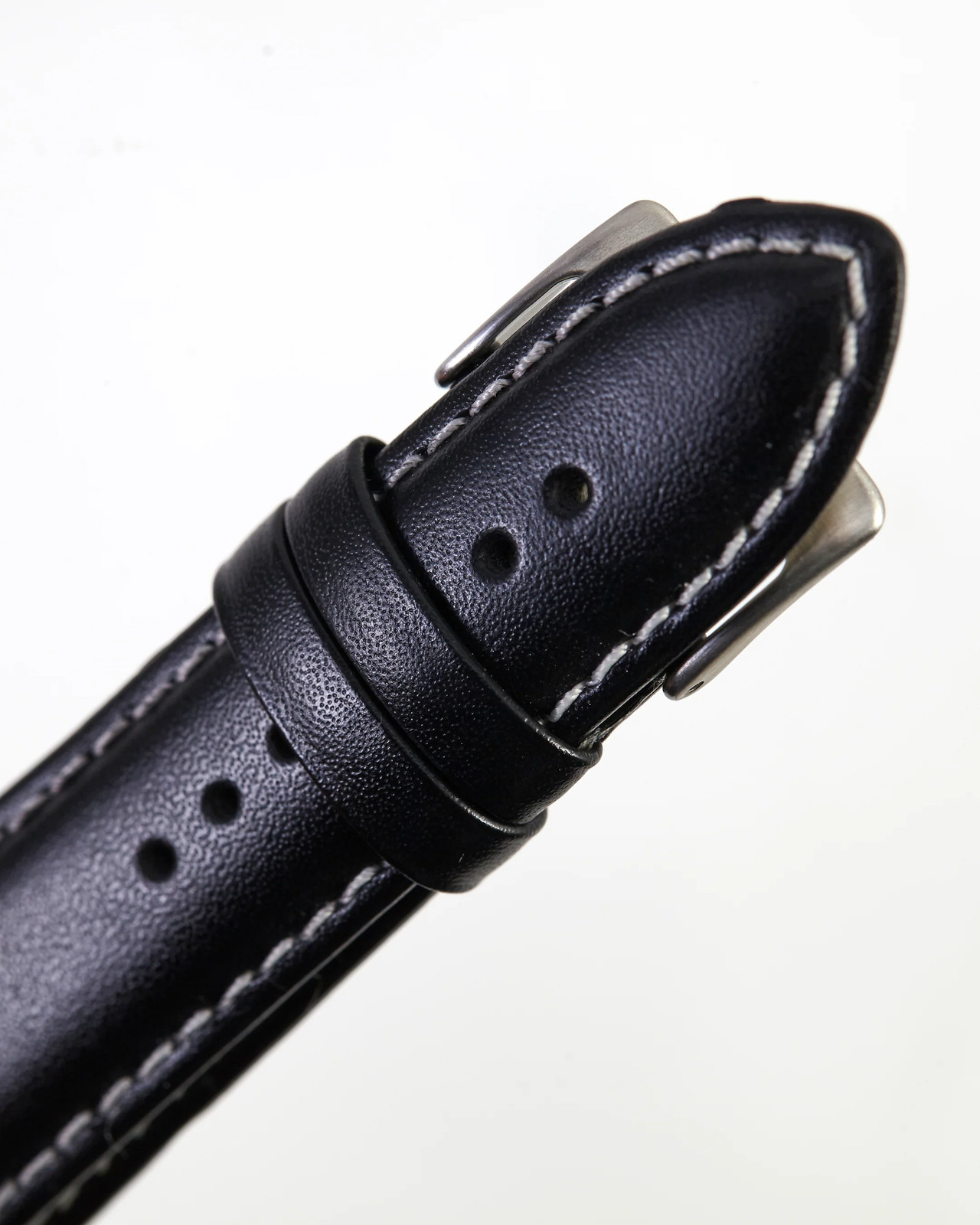 Ernst Benz 22mm x 20mm Black Band w/ White Stitch Black w/ White Stitch