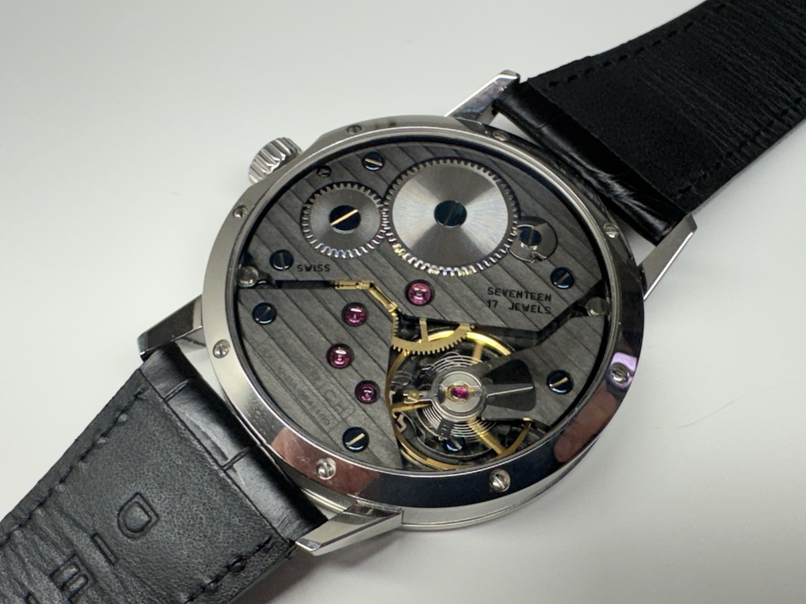 dietrich “night” black dial 17 jewels mechanical swiss made wristwatch $3995