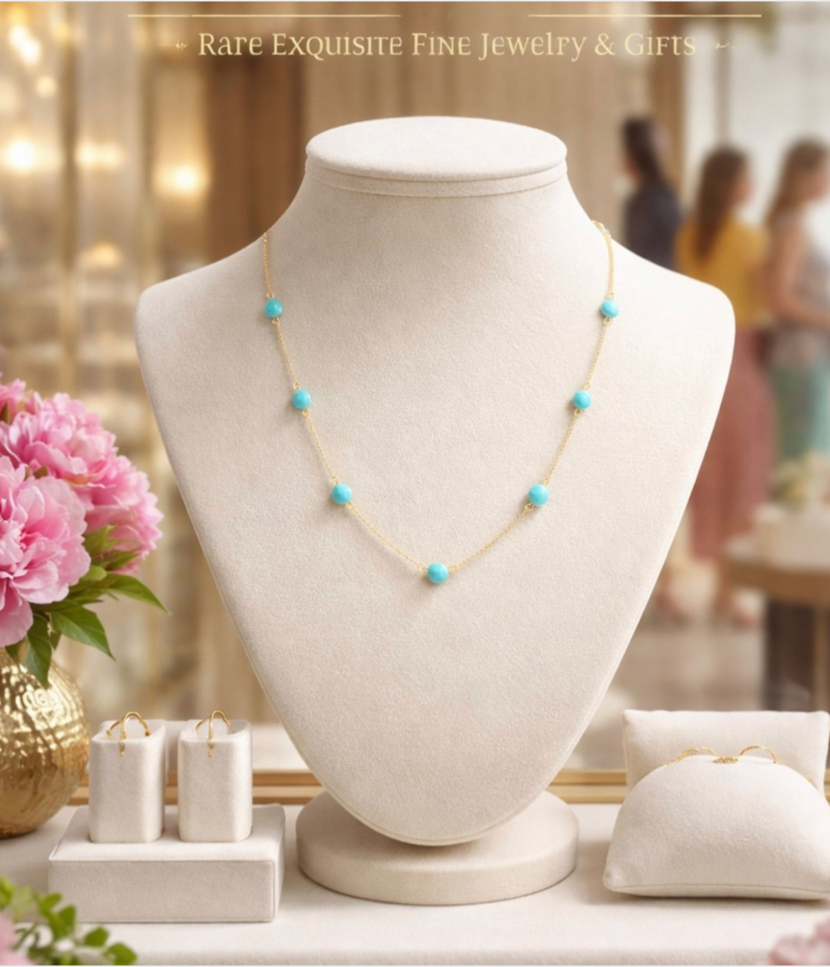 $549 NEW BC® 18K YELLOW GOLD TURQUOISE DIAMOND ROSE CUT VTG CHAIN 750 BRACELET