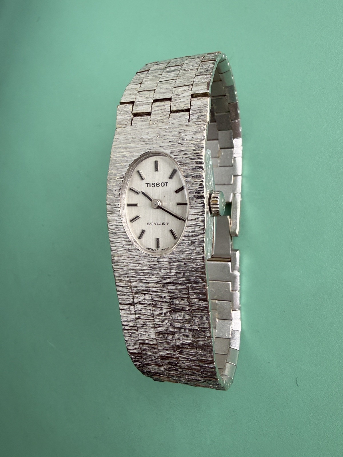 Tissot Stylist Ladies Vintage Watch Swiss Made Manual Wind Works 19MM 6.5″ Rare