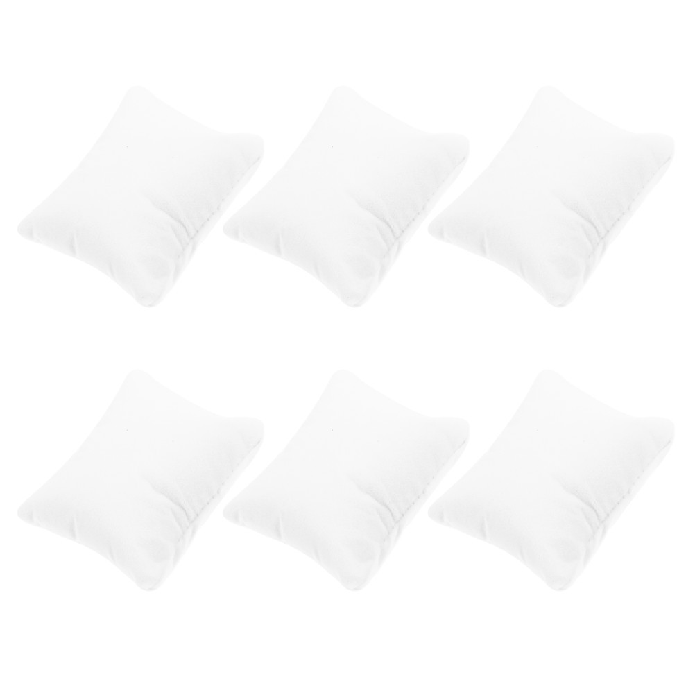 6Pcs White Jewelry Display Pillows Soft Bracelet Cushions for Watch Boxes