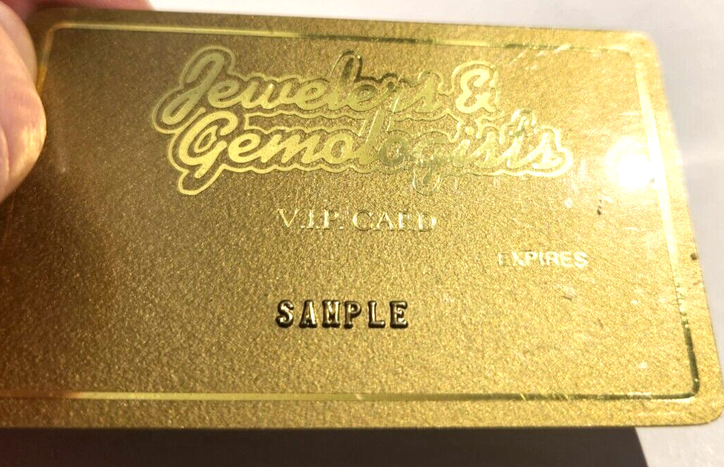 Vintage Jewelers & Gemologists VIP CARD Sample they were the elite