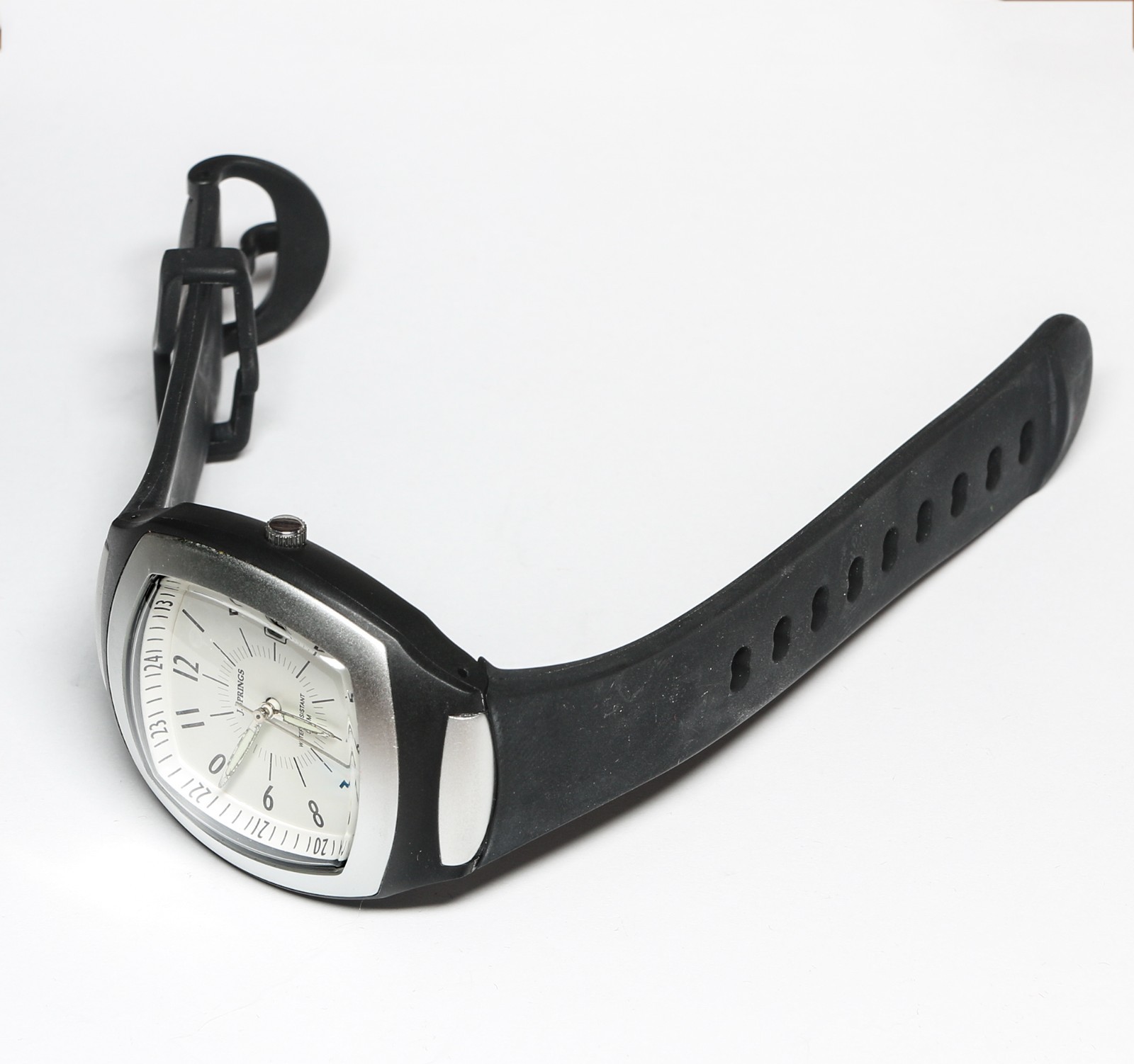 Men’s 38mm J. Springs White Dial Black Strap Watch WR – New Cell – Display Model
