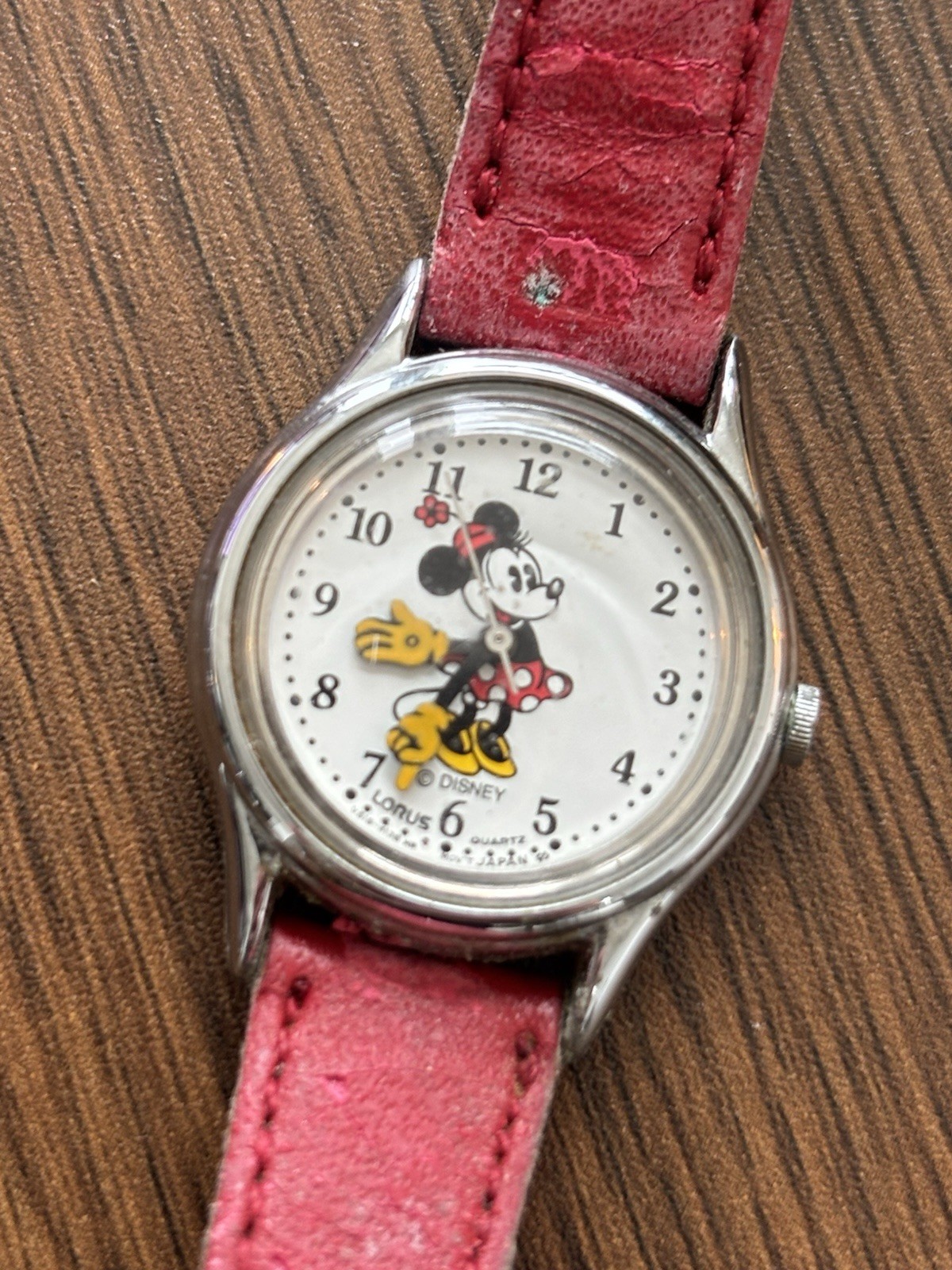DISNEY Vintage Mickey Mouse Watch Lot (3) Ingersoll Mechanical Lorus Quartz Red