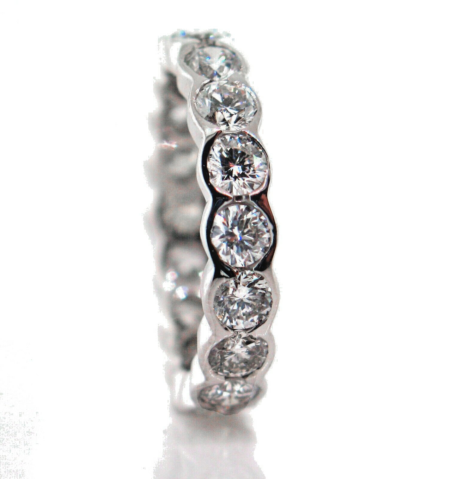 2.88 CT Natural Round Cut Diamond Lady’s Eternity Band VS2-SI1/F 14K White Gold