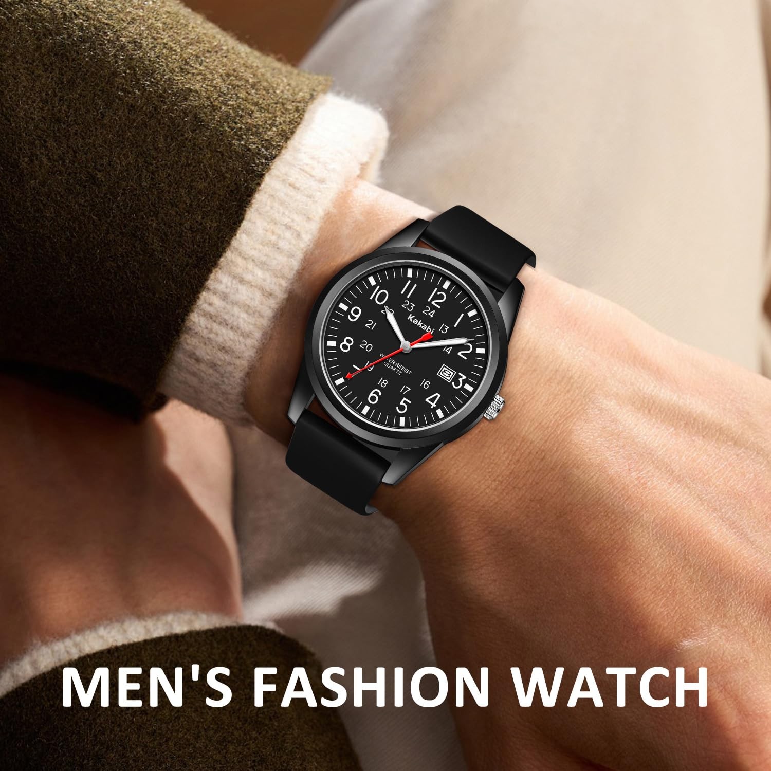 Kakabi Men’s Easy to Read Watch, Unisex Military Sport Analog Quartz Casual W…