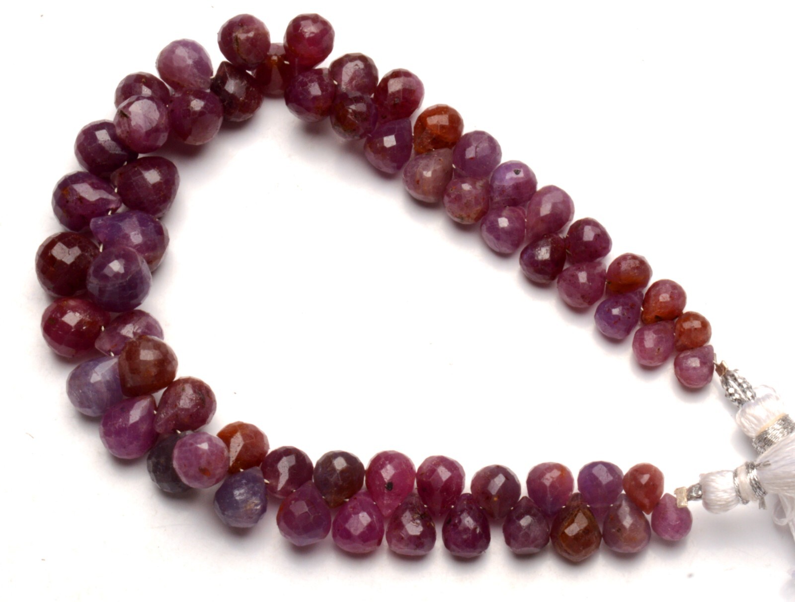 Natural Gem Myanmar Ruby Drop Cut Briolette 7×5 to 9×7 mm Size Jewelry Beads 8″