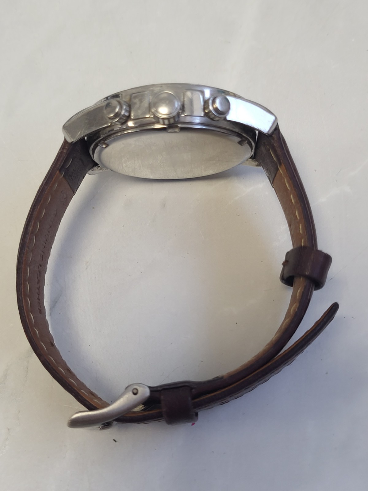 Rotary Chronograph Watch Mother Of Pearl Dial & Leather Strap. PD