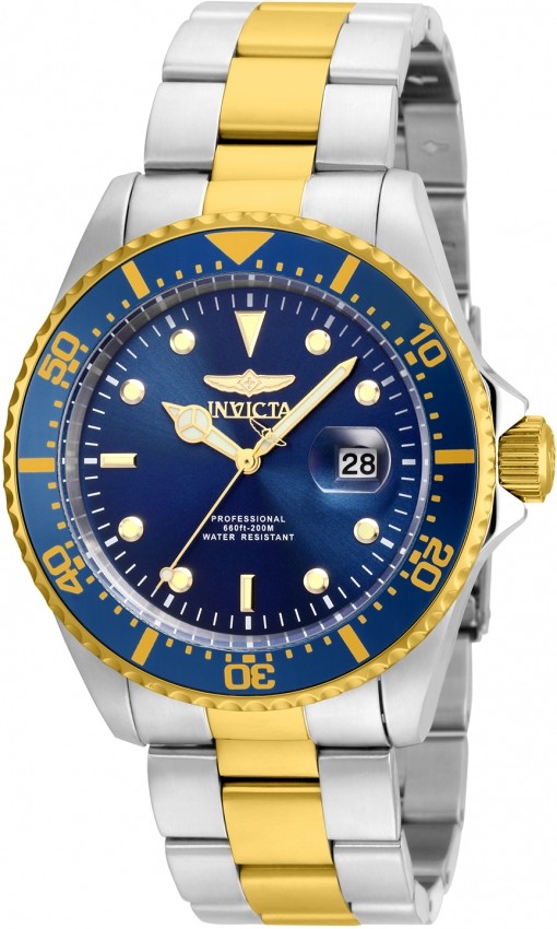 Invicta Men’s 22058 Pro Diver Quartz 3 Hand Blue Dial Watch