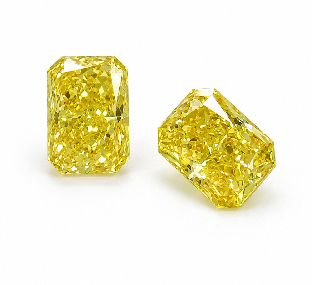 6x4mm Radiant Yellow Color Lab Grown Diamond IF Clarity Certified Loose Gemstone