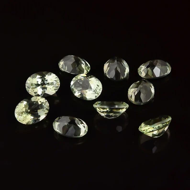 200 Pcs Natural Green Amethyst 4x3mm Oval Shape Faceted Cut Loose Gemstone
