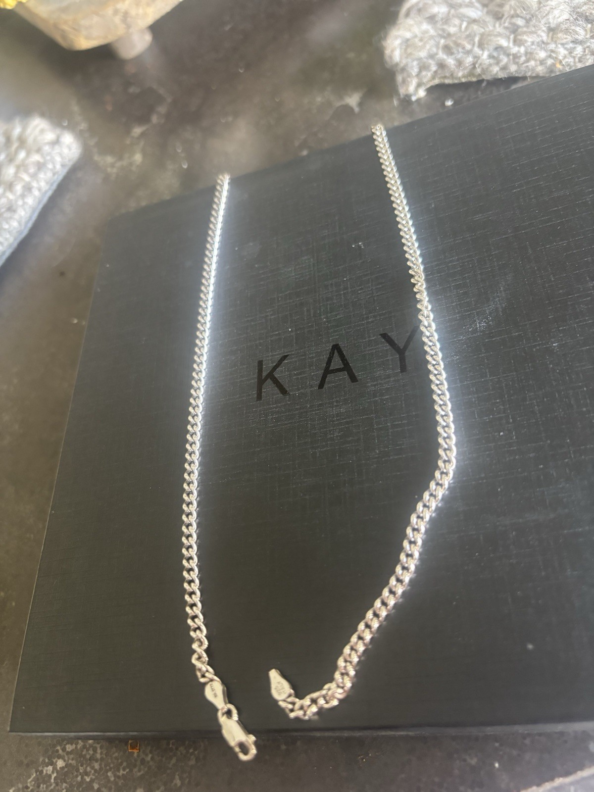 Kay Jewelers 3.7mm Round Curb Chain Necklace Solid Sterling Silver 20 Inch