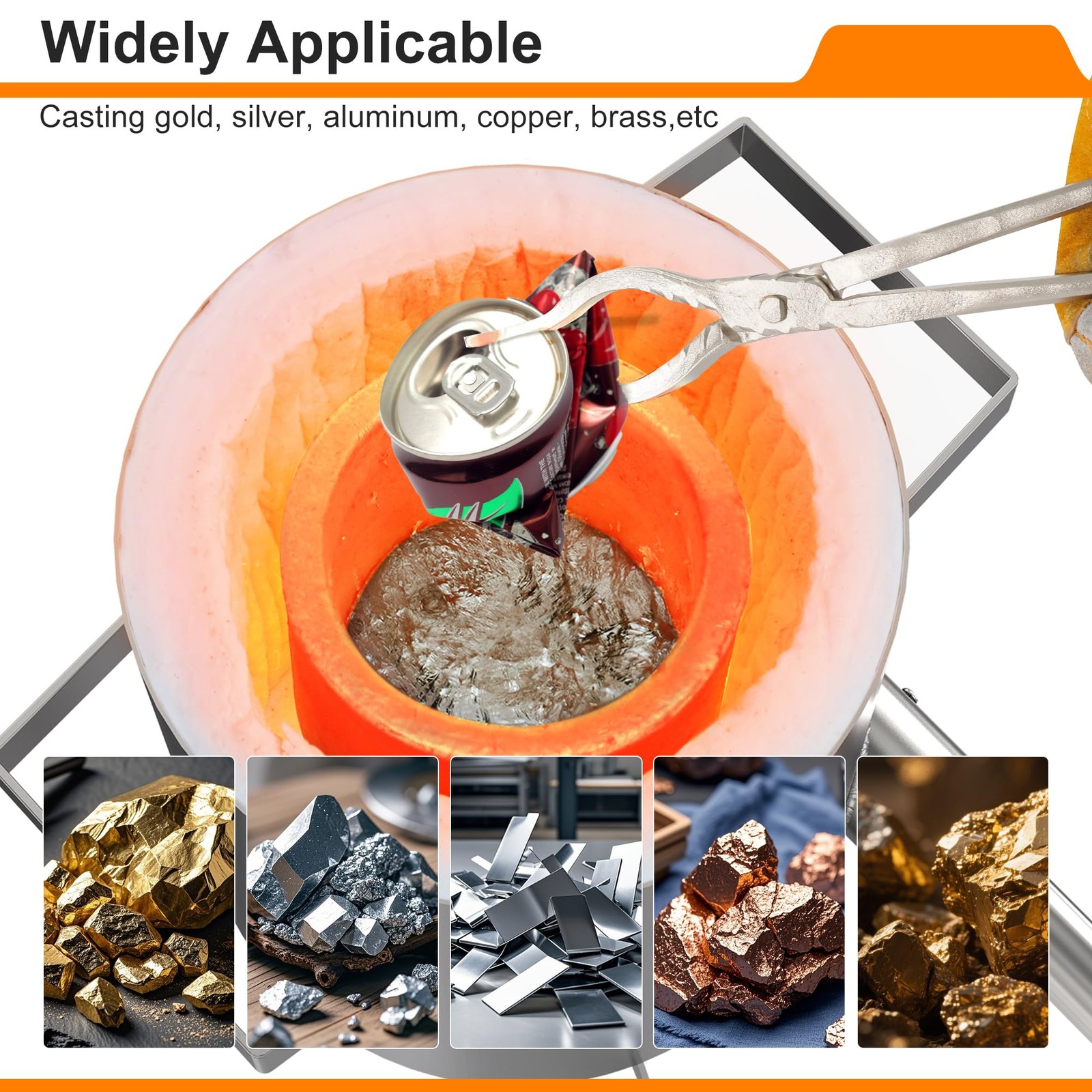 Nelyrho 6kg Premium Graphite Crucible, Silicon Carbide Clay #6-6KG, Black