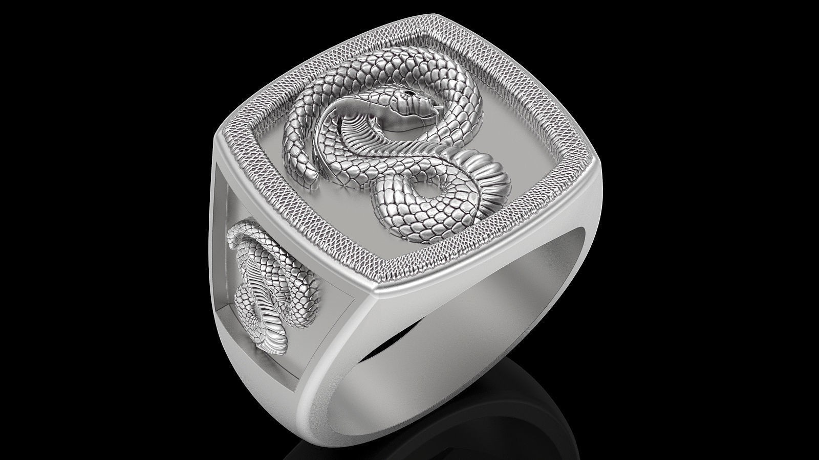 Men’s Vintage Snake Style Gothic Punk 925 Sterling Silver Statement Rings