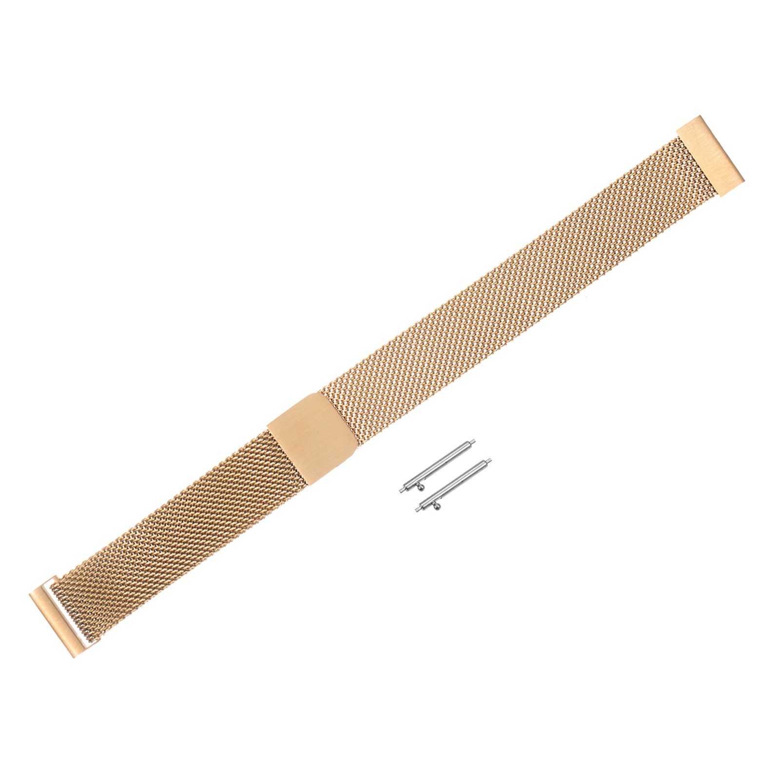 Stainless Steel Mesh Watch Band 16mm Quick Release Magnetic Clasp Rose Gold