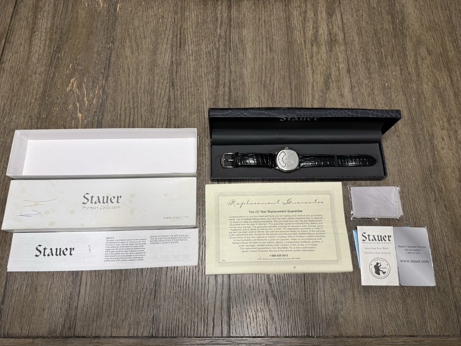 MENS STAUER DASHTRONIC AUTOMATIC WATCH 15457 VINTAGE 1930 Box & Papers