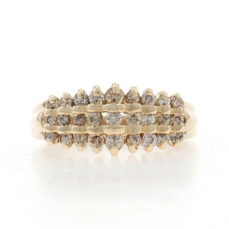 Yellow Gold Diamond Band – 10k Round Brilliant 1.10ctw Ring