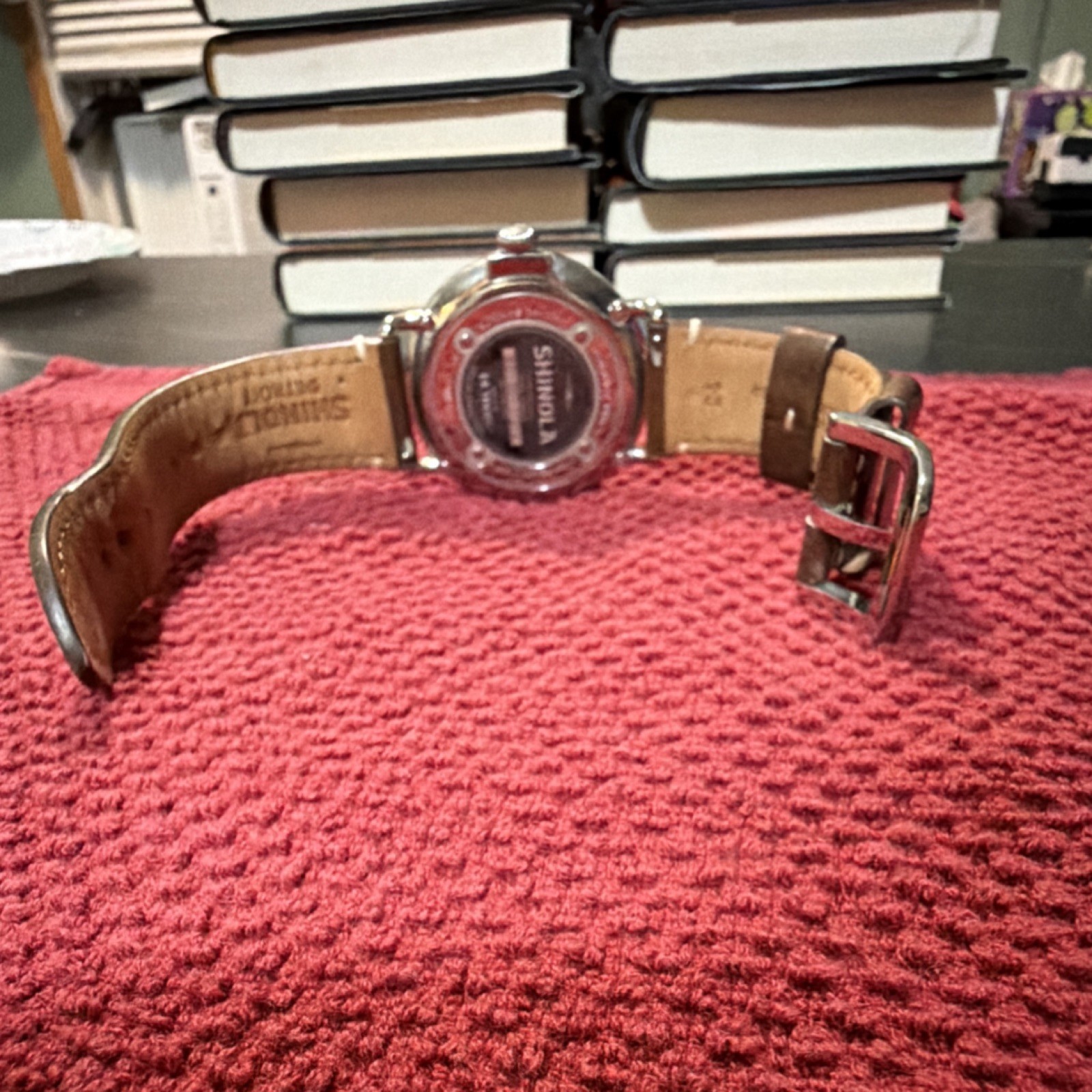 Shinola Argonite-1069 Detroit Quartz Stainless Steel Brown Leather Wristwatch