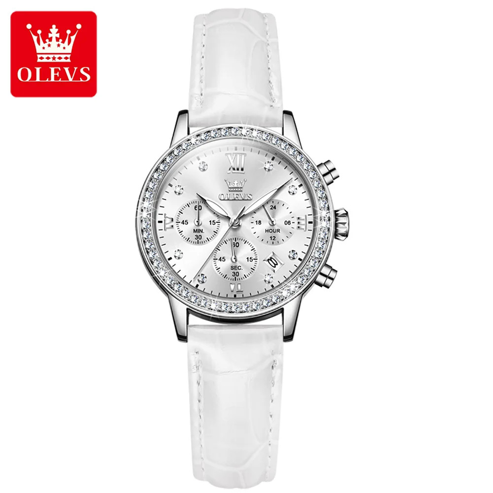 OLEVS Women’s Date Chronograph Wristwatch Luminous Quartz Watch for Ladies