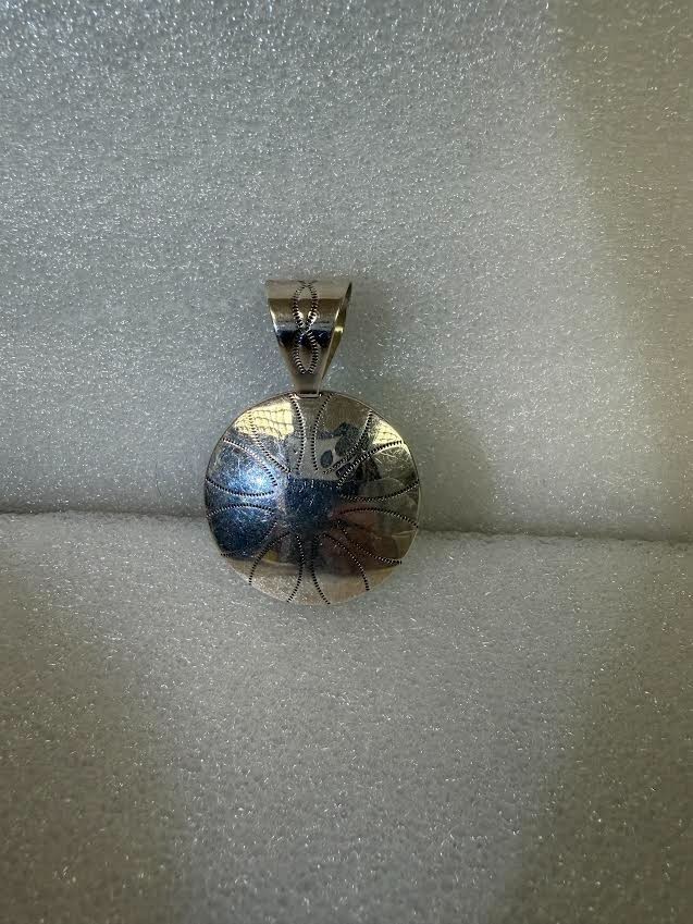DTR Mine Finds by Jay King Sterling Silver Turquoise Large Round Circle Pendant