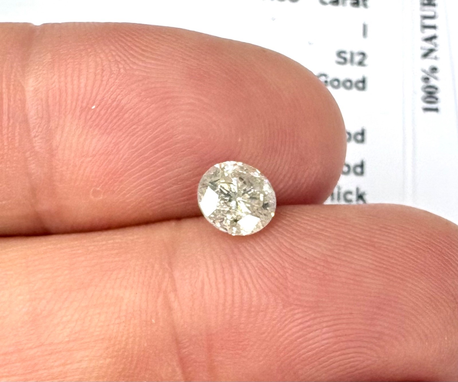 $3761 1.08ctw I SI2 Round Brilliant Cut Natural Enhanced Loose Diamond 6.36mm
