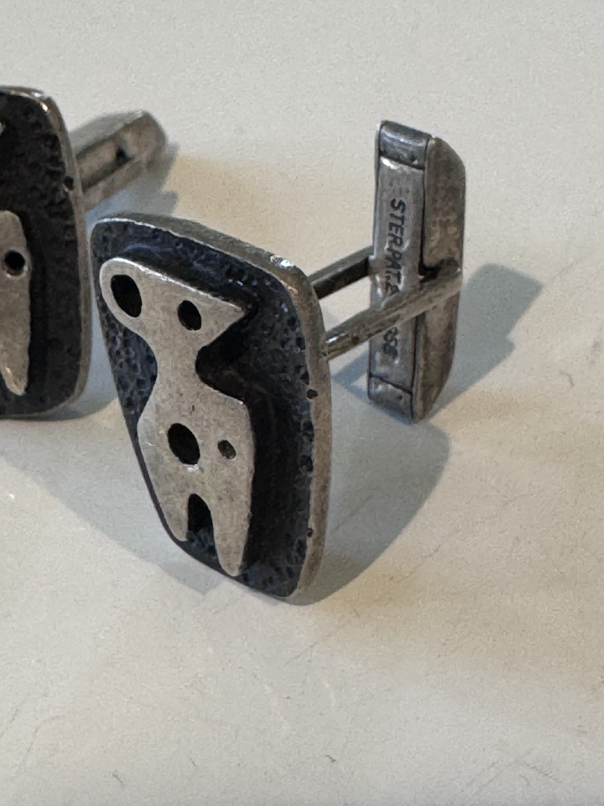 Midcentury Modernist STERLING SILVER vintage CUFFLINKS iconic image RARE.