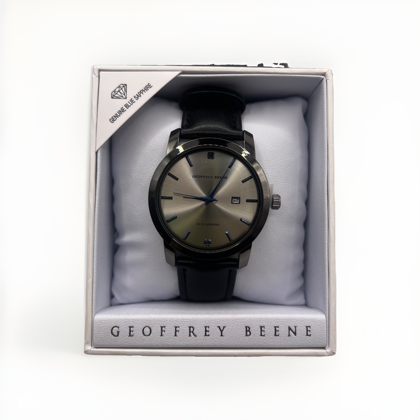 Geoffrey Beene Men’s Blue Sapphire 40mm Quartz Black Dial. GBB8219GU