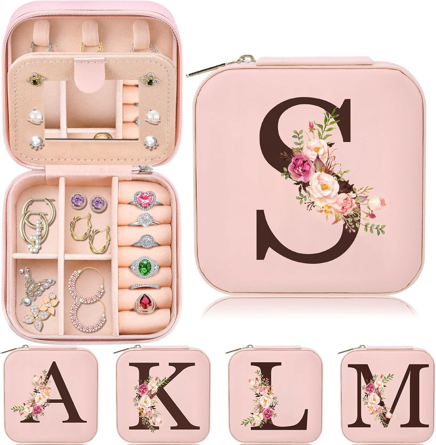 Travel Jewelry Case Box Organizer, Personalized Gifts for Women Wife Mom Aunt, M