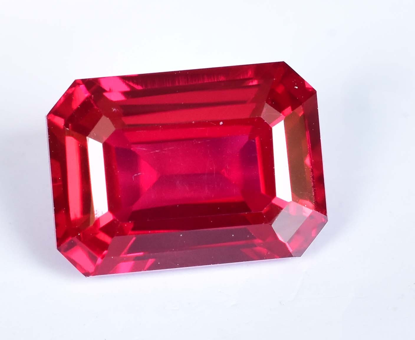12.00Ct Natural Myanmar Red Spinel Certified Emerald Cut Flawless Loose Gemstone