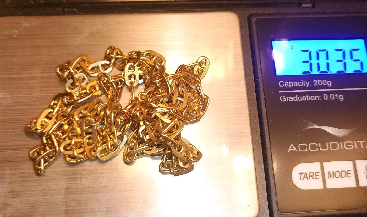 Vintage UnoAErre 18k Mariner Link Chain – 32″ Long – 30.35 Grams