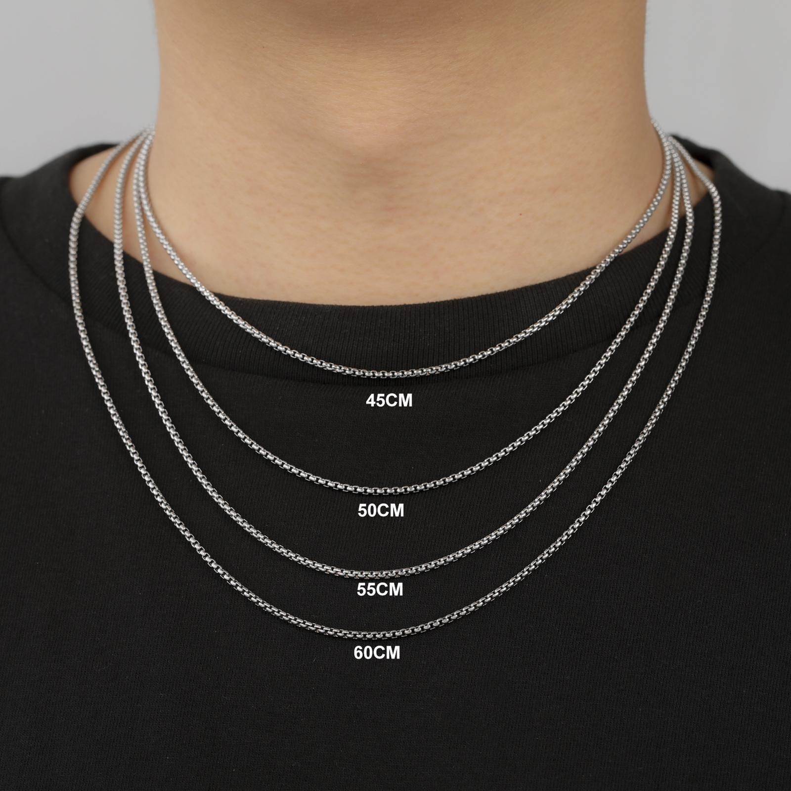 Men’s Stainless Steel Box Chain Necklace Thick Punk Style Fashion Jewelry Gift