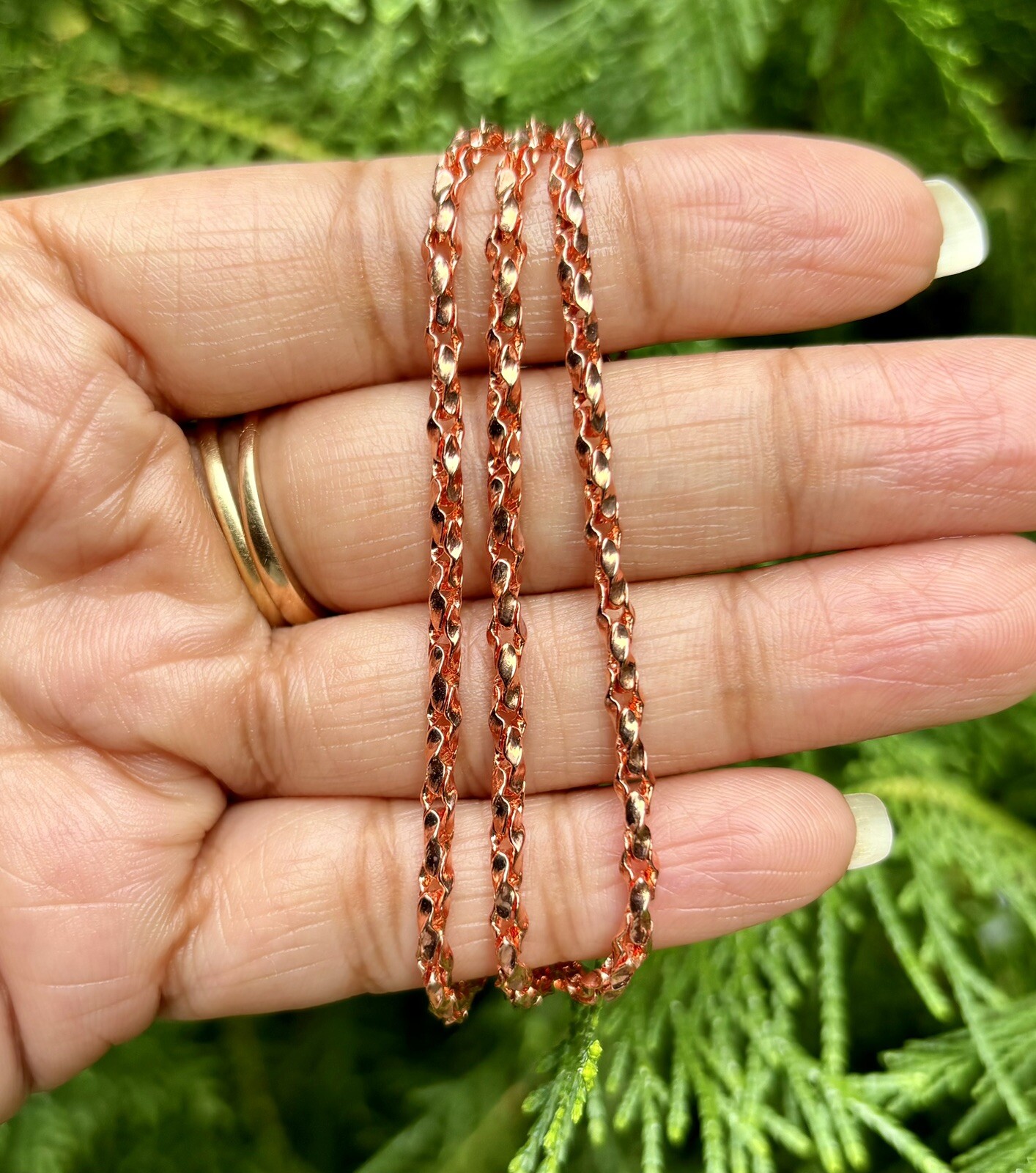 20 inch Pure Copper Hollow Infinity Chain Necklace, Healing Jewelry, Spiritual