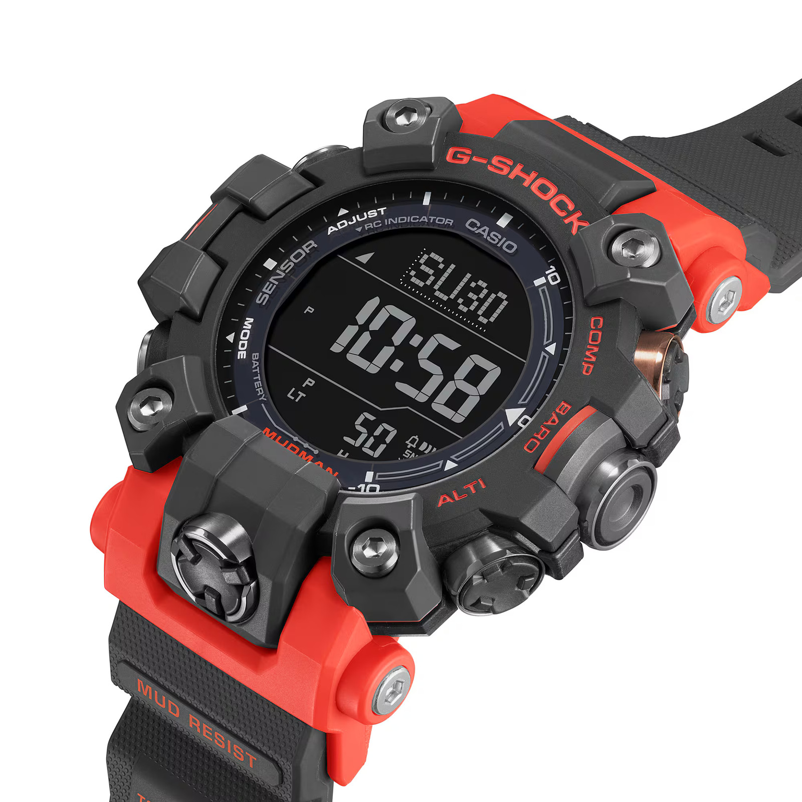 Casio G-Shock GW-9500-1A4 Mudman Solar Black and Orange Watch