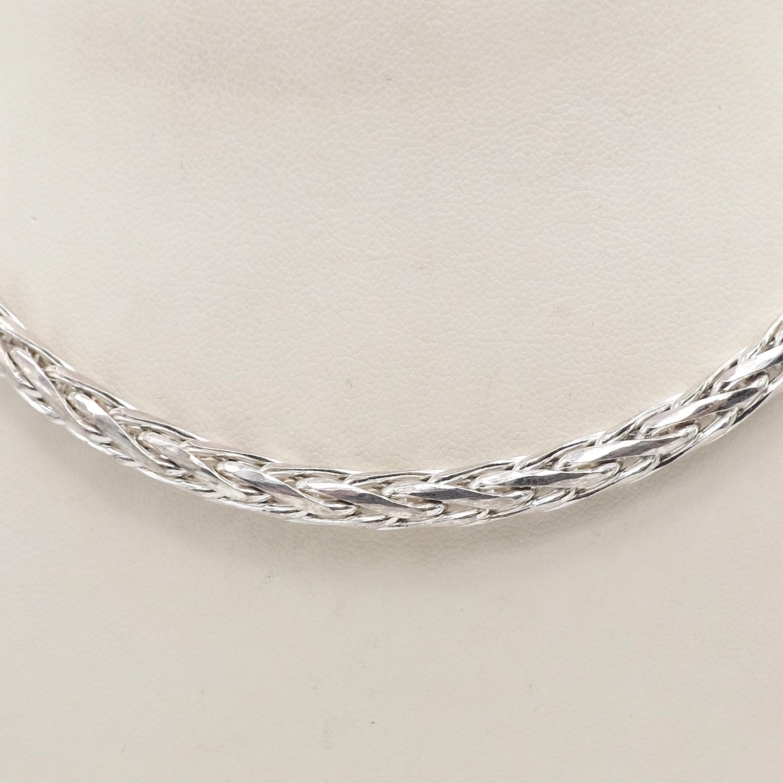 Sterling Ever Silver Round Wheat Link Pendant Chain Solid Necklace 18in