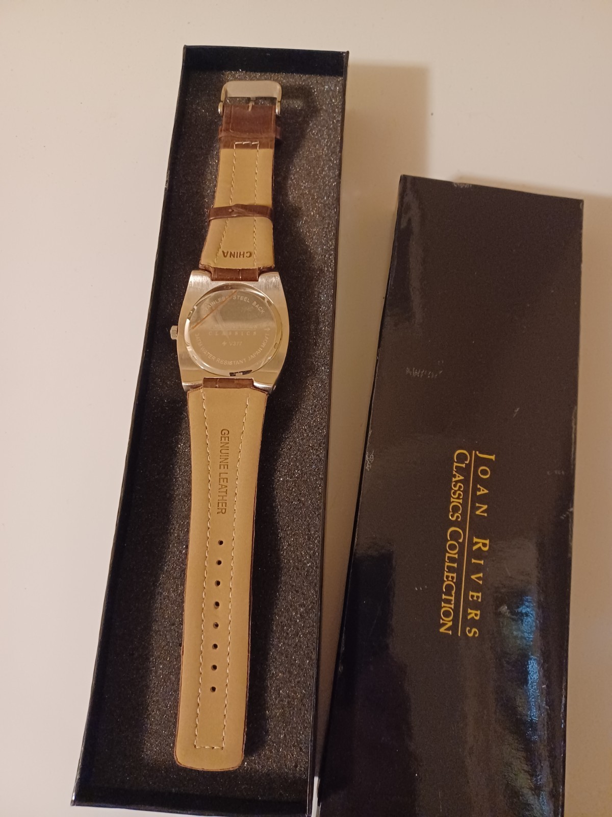 New Joan Rivers Classics Brown Dial Bezel Quartz Watch, Brown Leather Strap V377