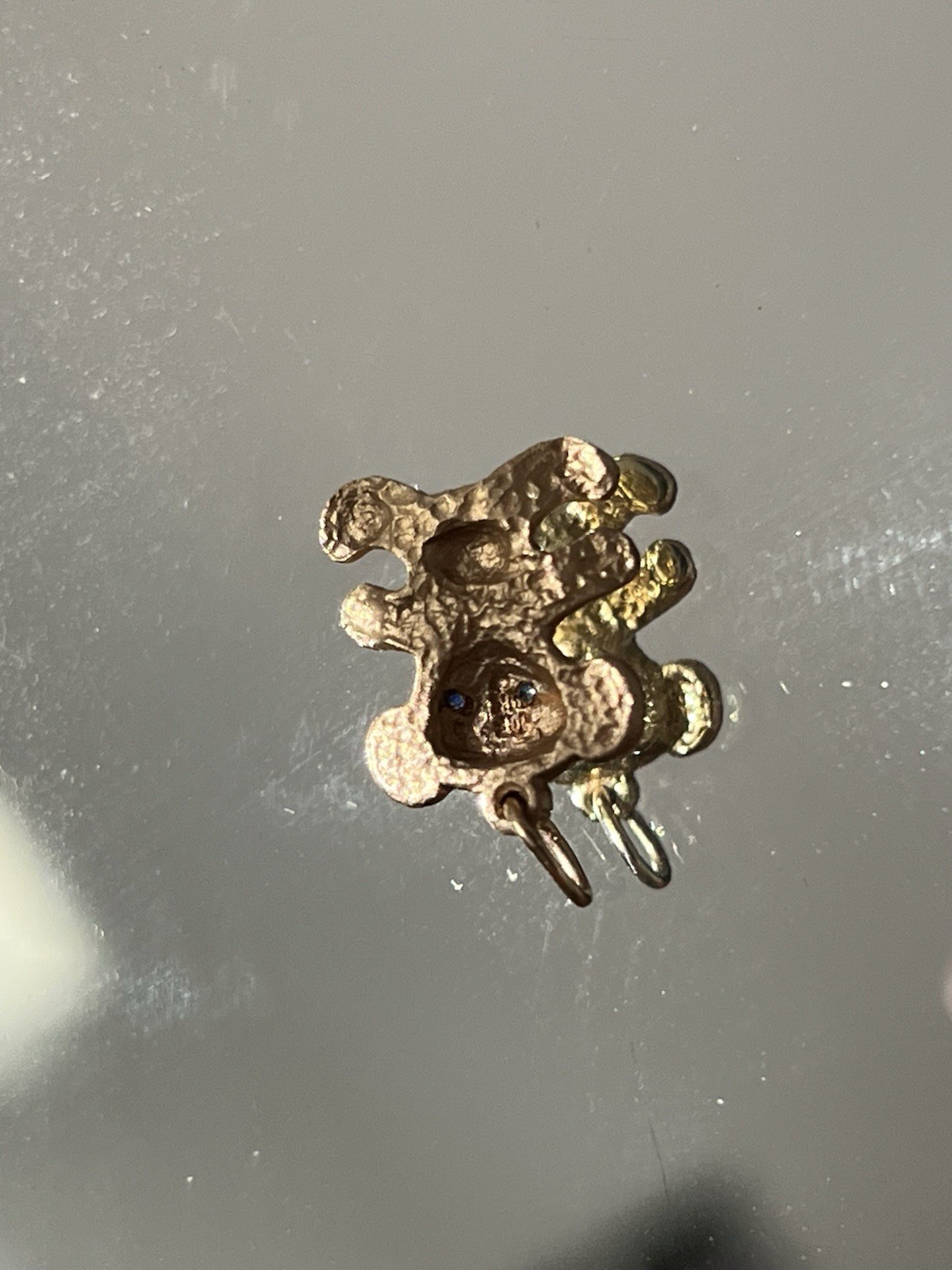 2gr Signed by JCF Solid 14k Gold Sapphire Teddy Bear OR Panda Charm 14mm or .75″