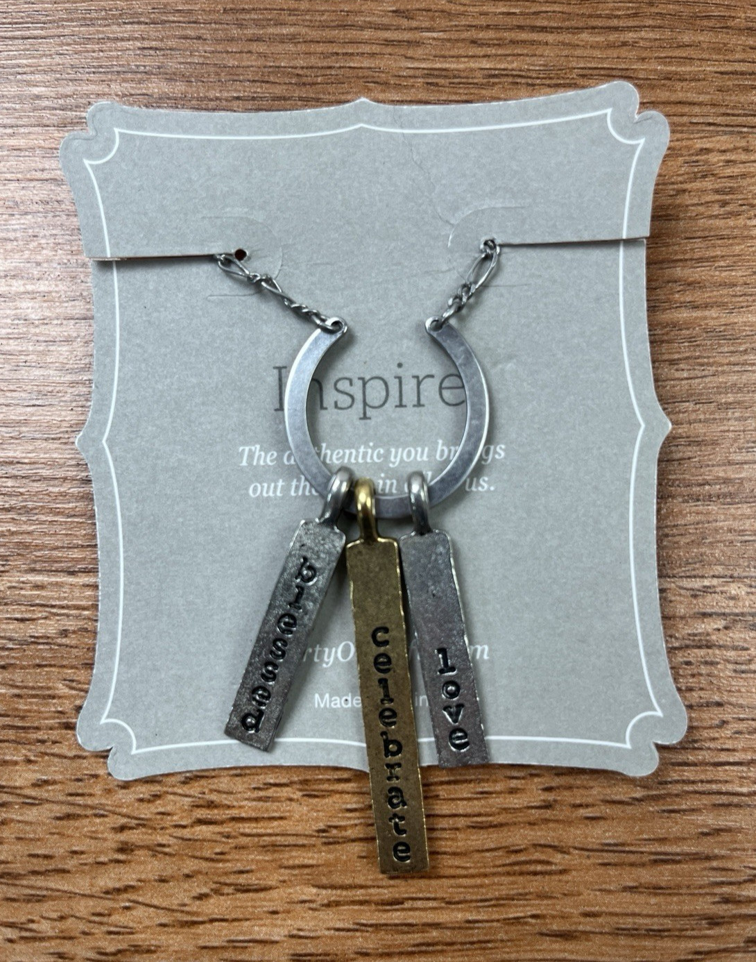 Thirty-one Dream Catcher Necklace with 3 Charms Silvertone 36″