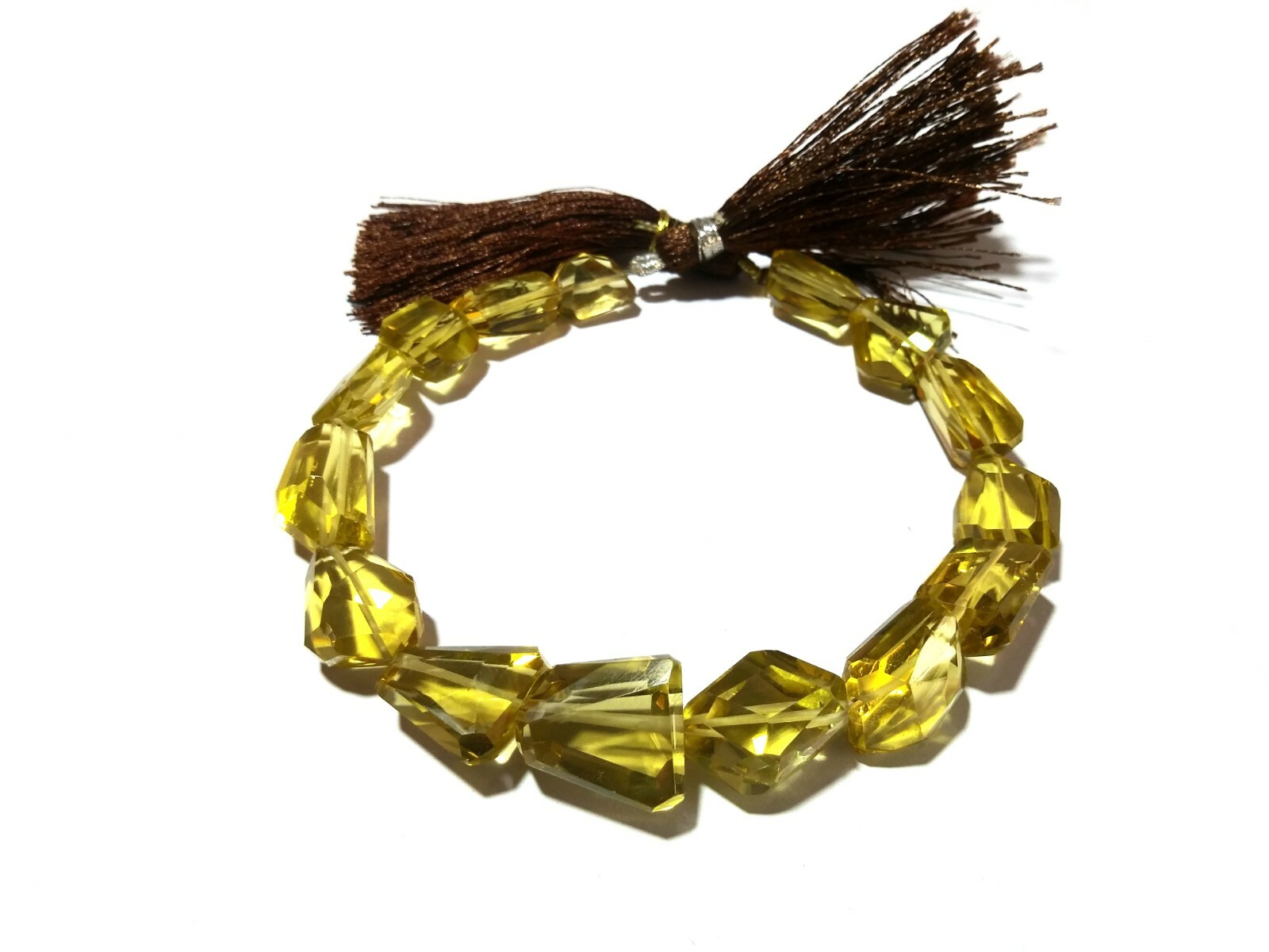 1 Strand Natural Lemon Topaz Nuggets Step Cut Faceted 8×11-12x15mm Beads 8″inch