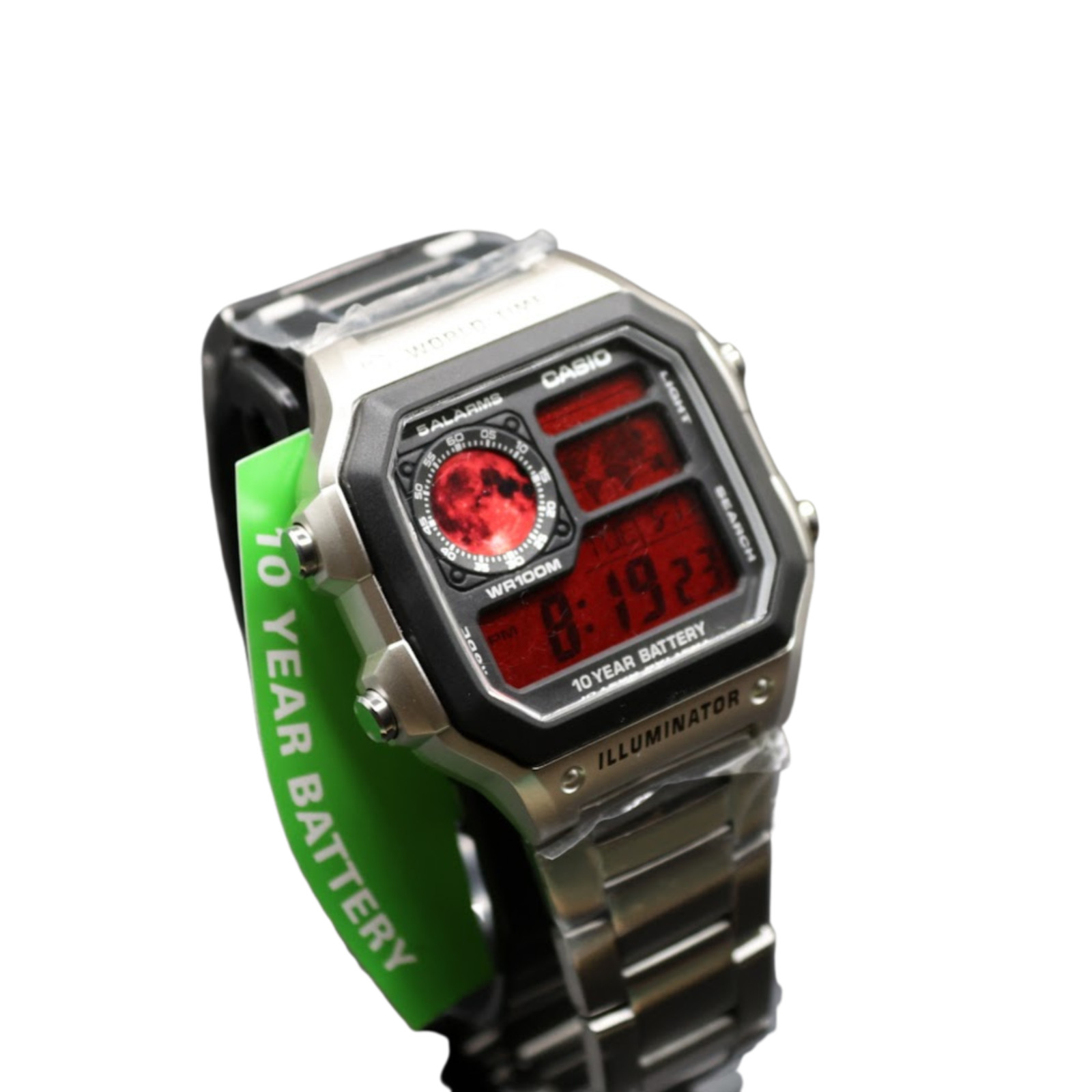 CASIO AE-1200WHD Royale World Time Watch Mod Blood Moon Display