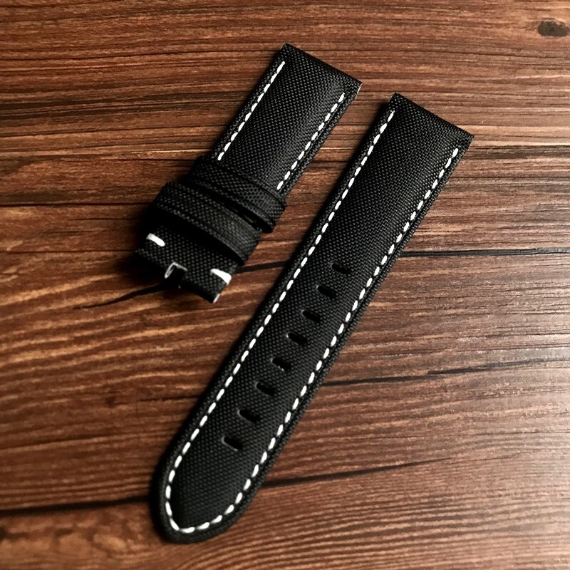 Quality Carbon Fibre Bottom Canvas Watch Band Straps Mens for Panerai 22 24 26mm