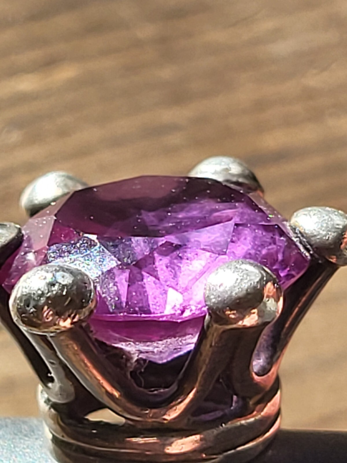 Large Purple Topaz Sterling Ring Size 6.75 Brilliant Cut 7.9g Statement 13.7mm