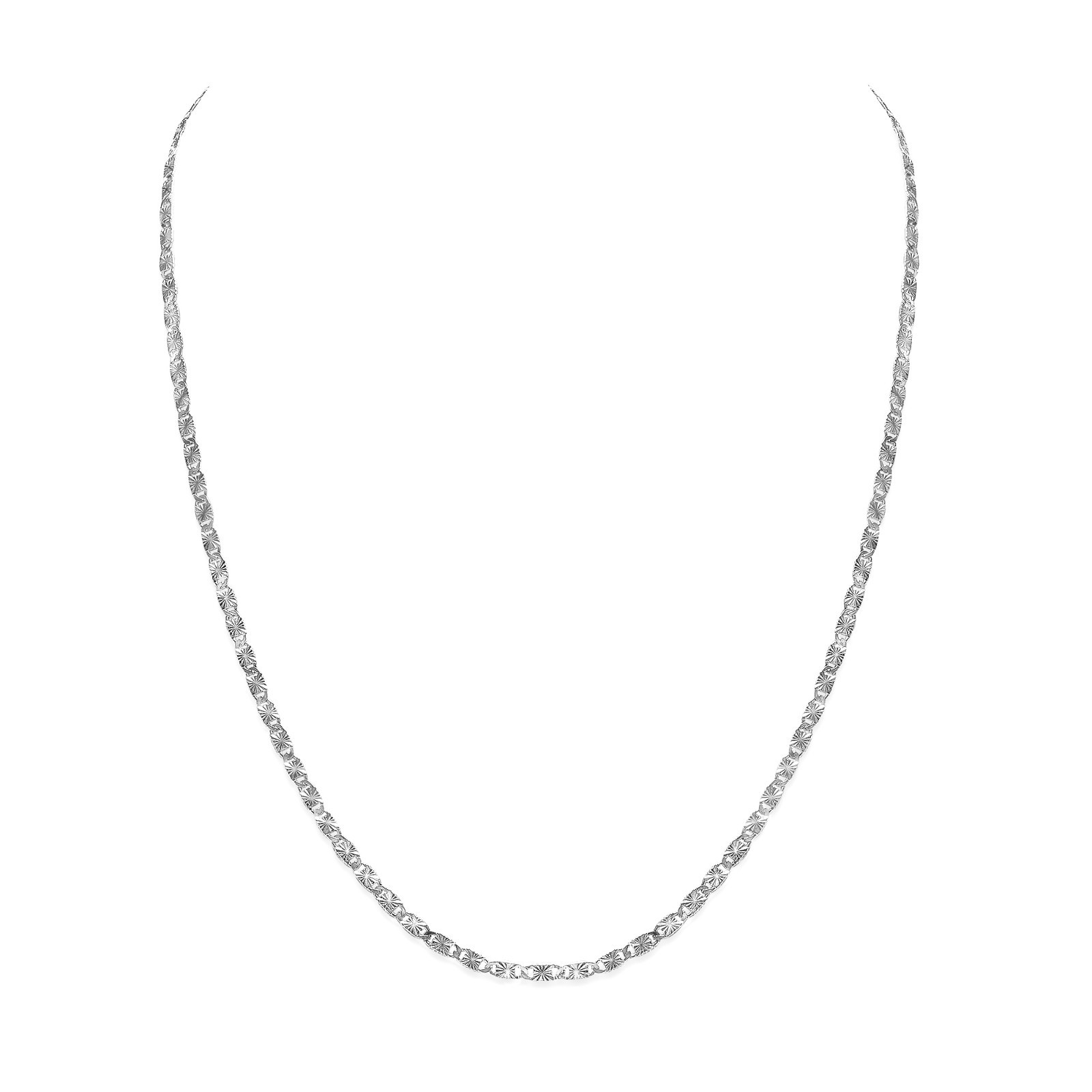 925 Sterling Silver 2.2mm Vale Chain Necklace Nickel Free Made in Italy