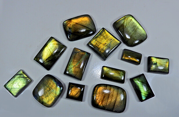 NATURAL GOLDEN LABRADORITE OCTAGON CABOCHON LOOSE GEMSTONE WHOLESALE LOT Ko599
