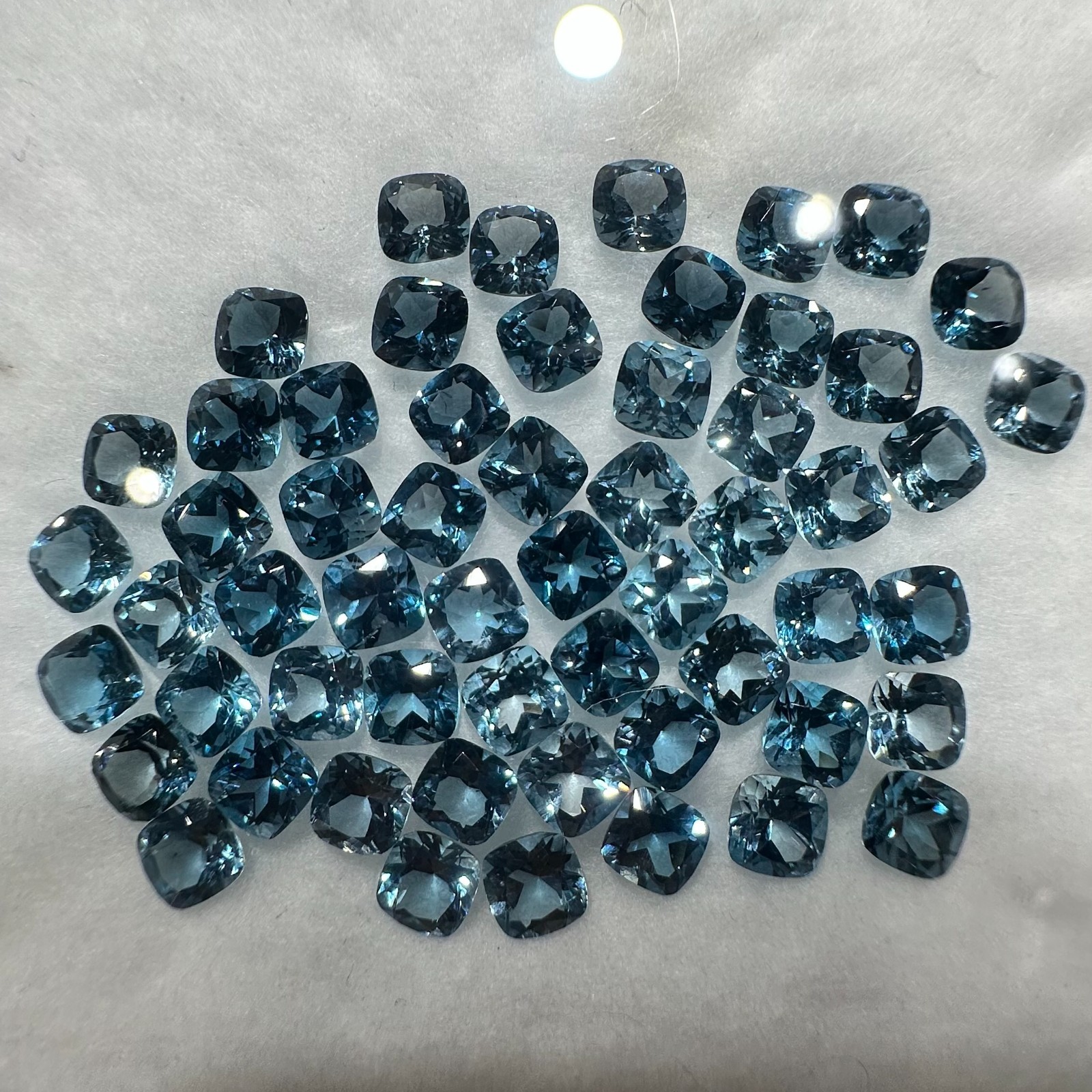 Natural Blue Topaz London Faceted Cushion Cut Loose Gemstone 5X5 MM For Making