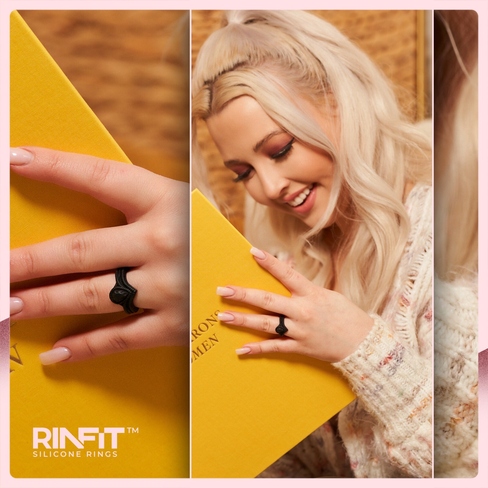 Rinfit Silicone Wedding Rings for Women. Pear Stackable 5 Rings Set
