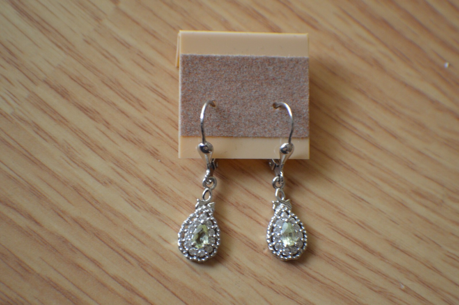 0.85ct AAA Chrysoberyl / Zircon Earrings Platinum over Sterling Silver ~ Nice