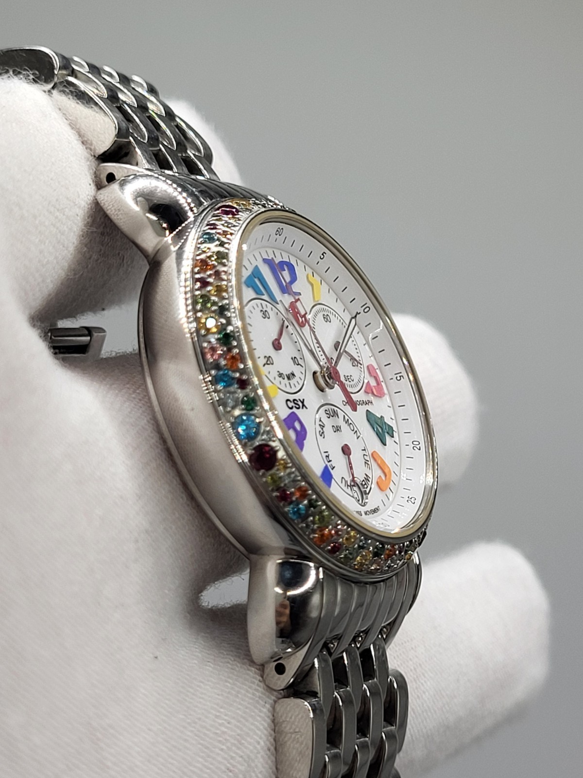 [SUPER RARE] Michele MW03M25A1933 Carousel CSX Semi Precious Stone Bezel Watch