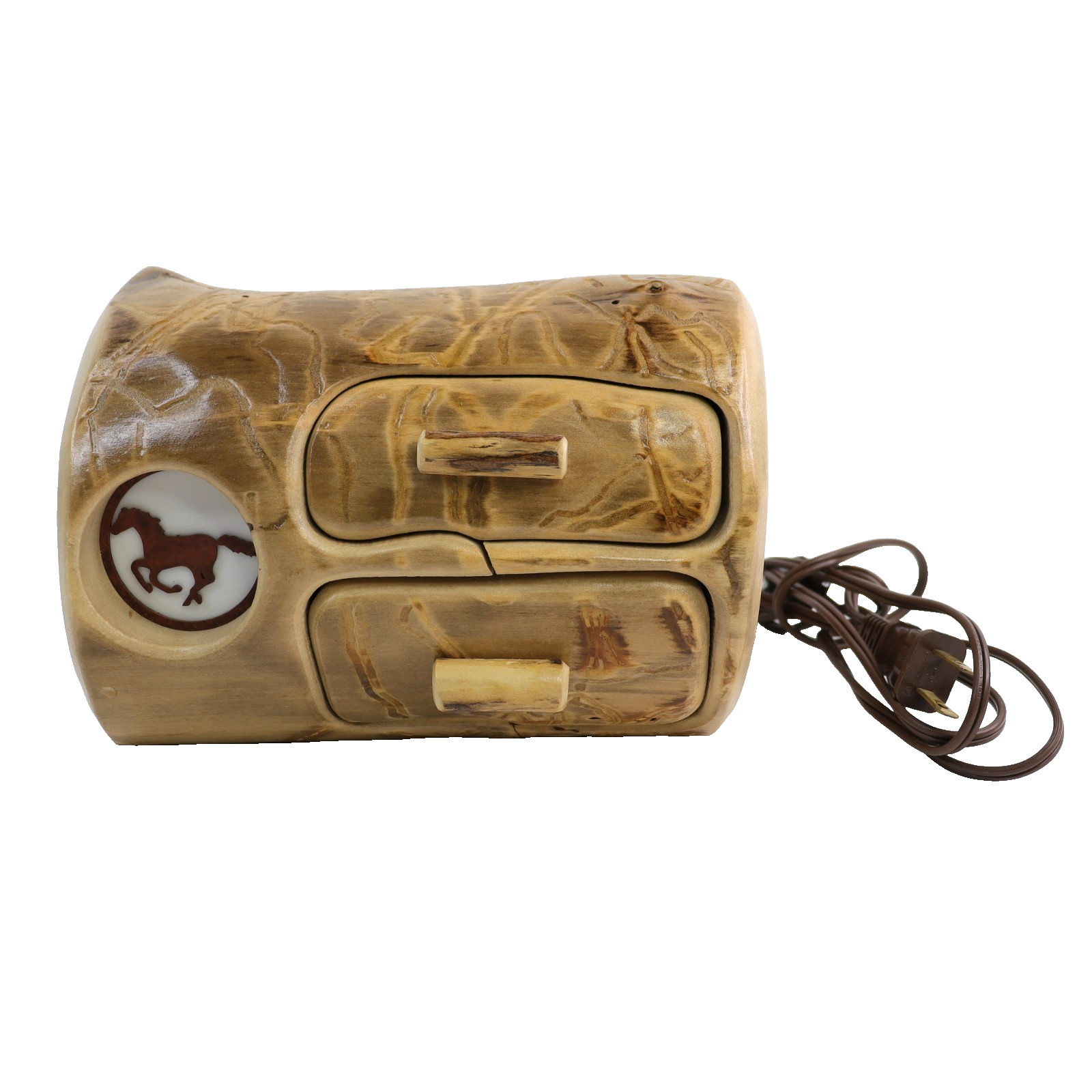 Aspen Wood Wooden Trinket Jewelry Box Nature Turns Rustic Cabin Night Light